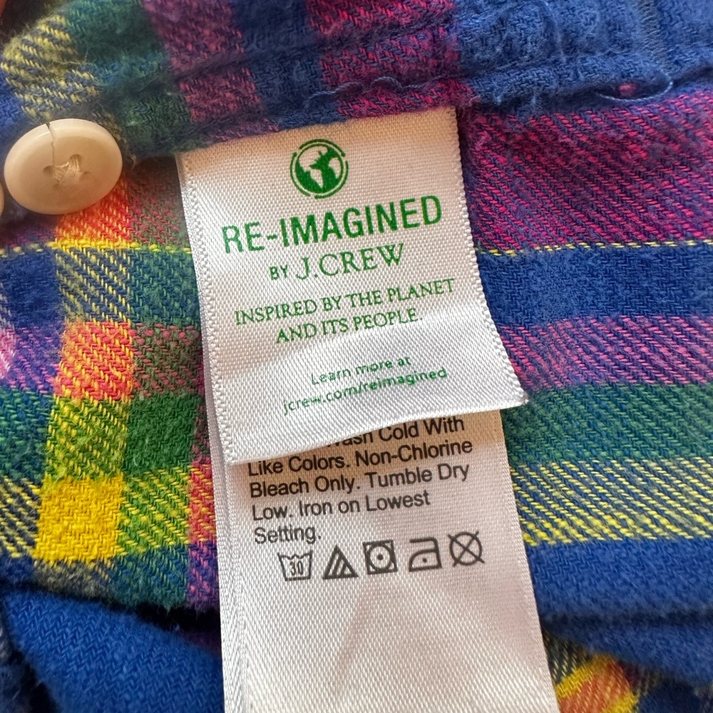 J. Crew Classic Blue and Pink Plaid Button Down Shirt - Picture 6 of 7